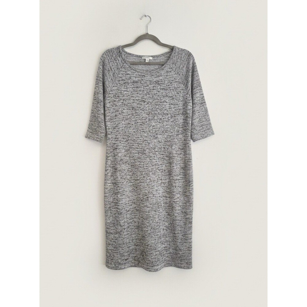Chesley Dress Women’s Gray Storm Midi Sweater Knit Size 2X